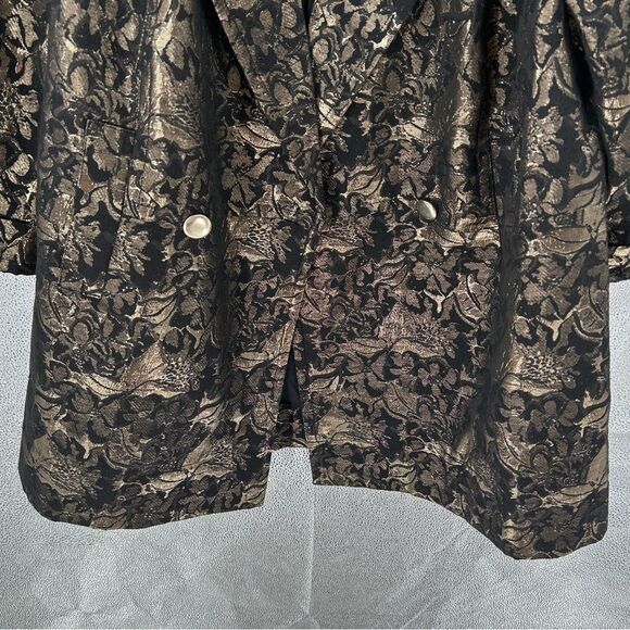 Lane Bryant Gold Black Double Breasted Blazer Jacket Size 14/16 (1X) - Picture 8 of 13